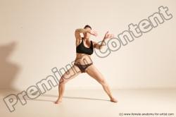 Underwear Martial art Woman White Moving poses Average long colored Dynamic poses Academic